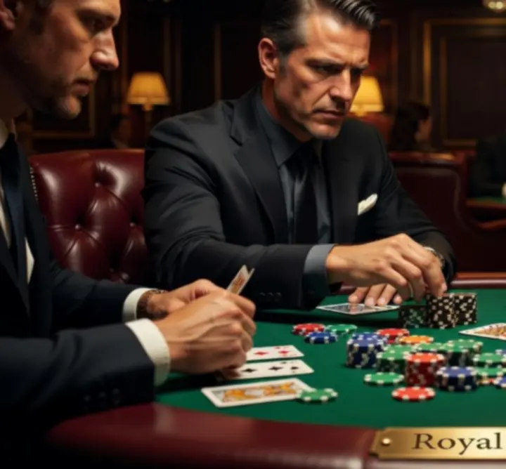 Jucători concentrați la mesele de poker din Royal Deal Poker Lounge