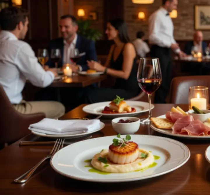 Selecție de preparate gourmet și prezentare elegantă în Royal Deal Restaurant